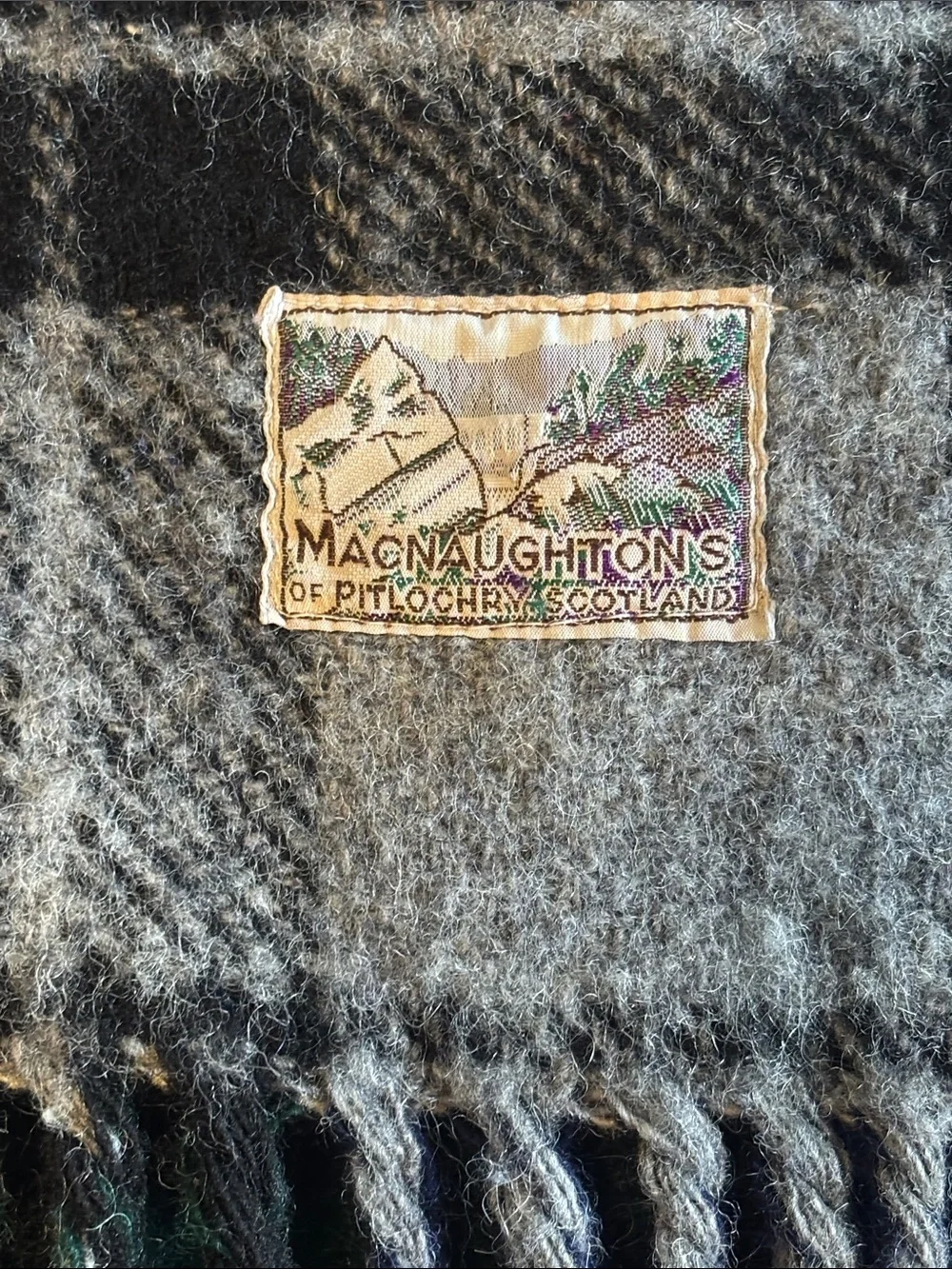 MACNAUGHTONS of Pitlochry Scotland Double Weave Wool Blanket Reversible Plaid